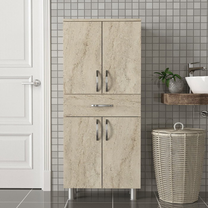Hanah Home Gabinete de Baño Arizona 4 Doors Travertino Melamina 140x59.4x31.5 cm